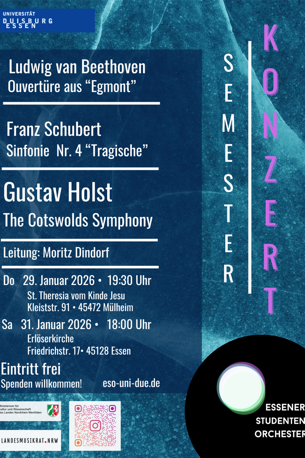 Konzert Essener Studentenorchester, 31. 1. 2026