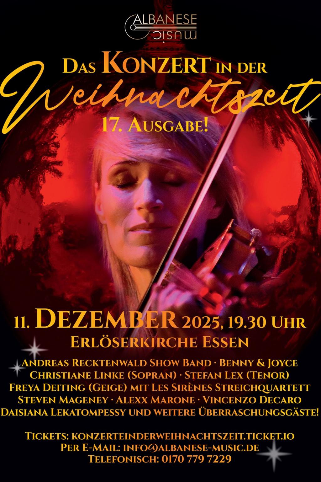 Weihnachtskonzert Albanese Music am 11.12.2025, 19.30 Uhr