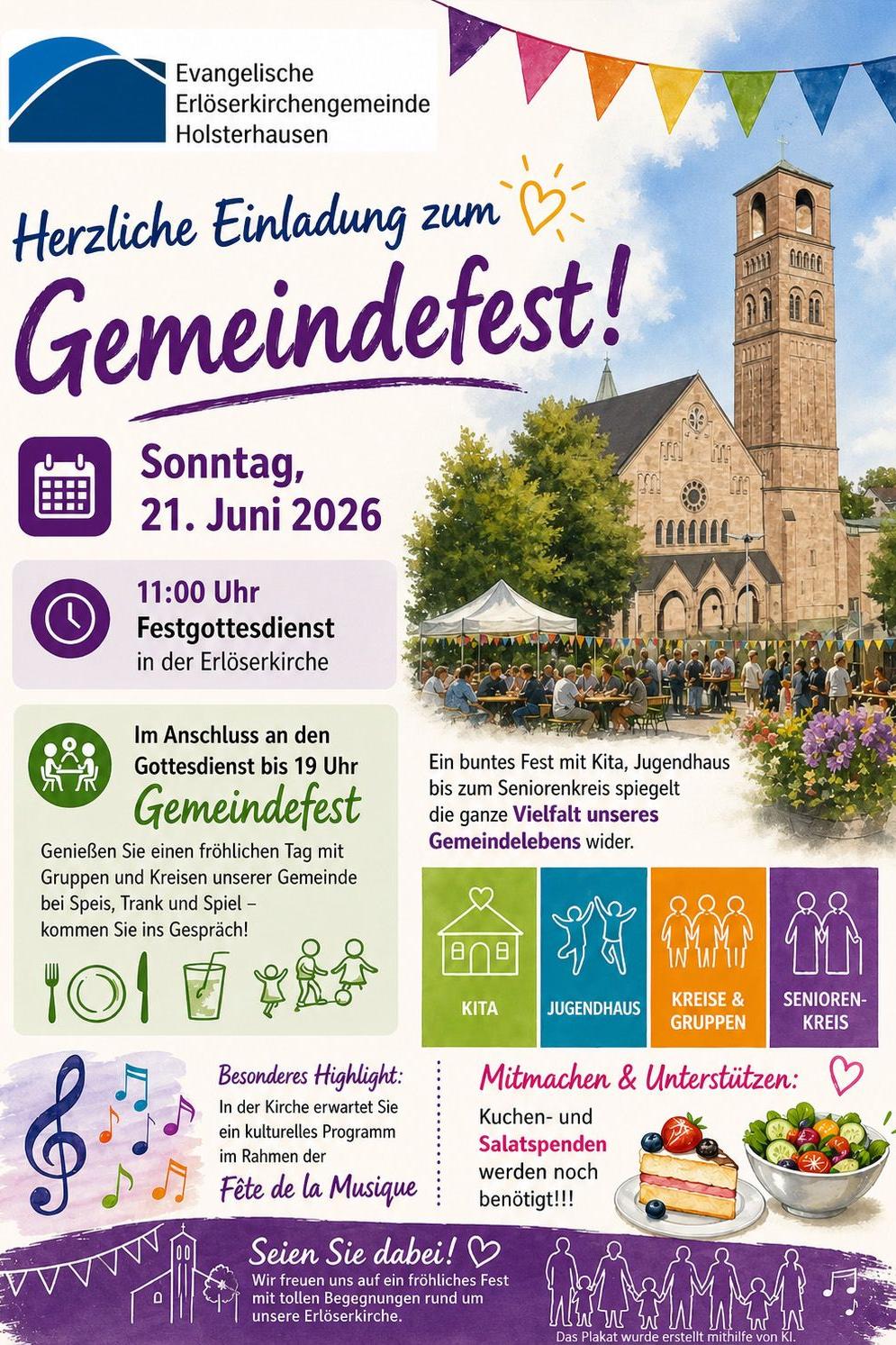 Gemeindefest am 21. Juni 2026