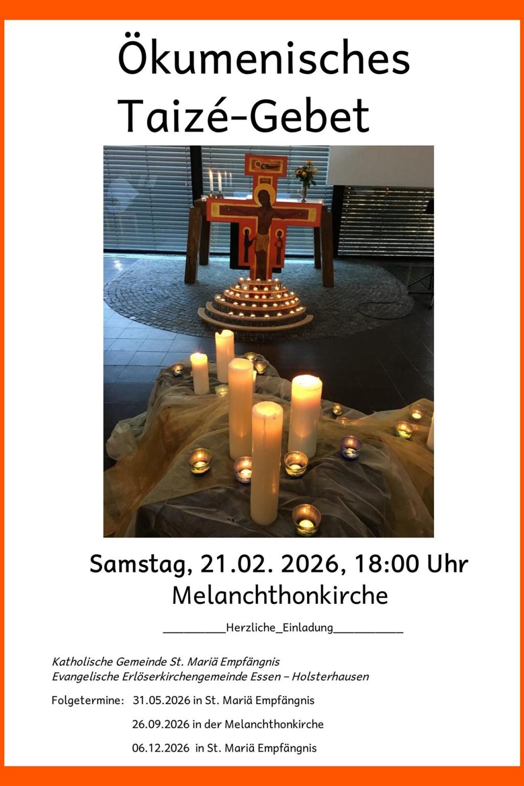 Ökumenisches Taizé - Gebet im MGZ, 21.02.2026, 18.00